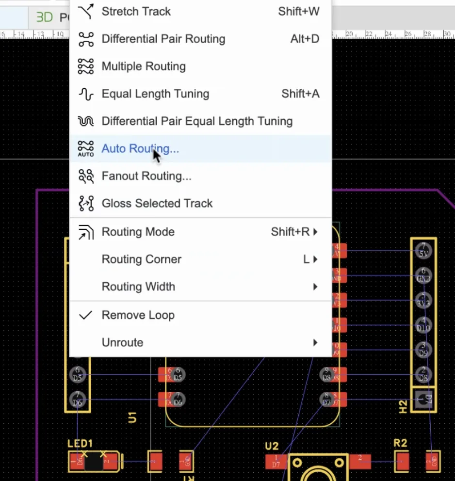 First autorouting result