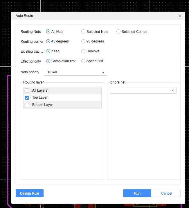 Adjusted routing result