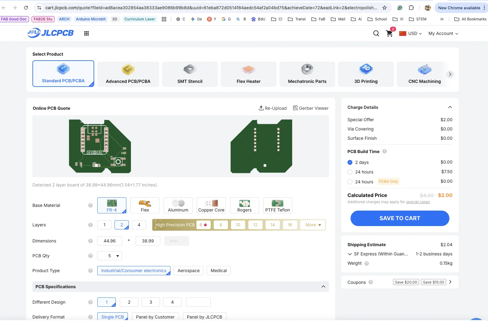Manufacturing quotation window