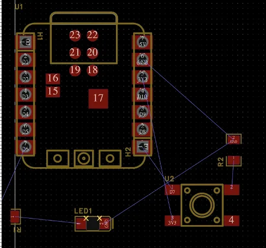 Final PCB layout sketch in EasyEDA