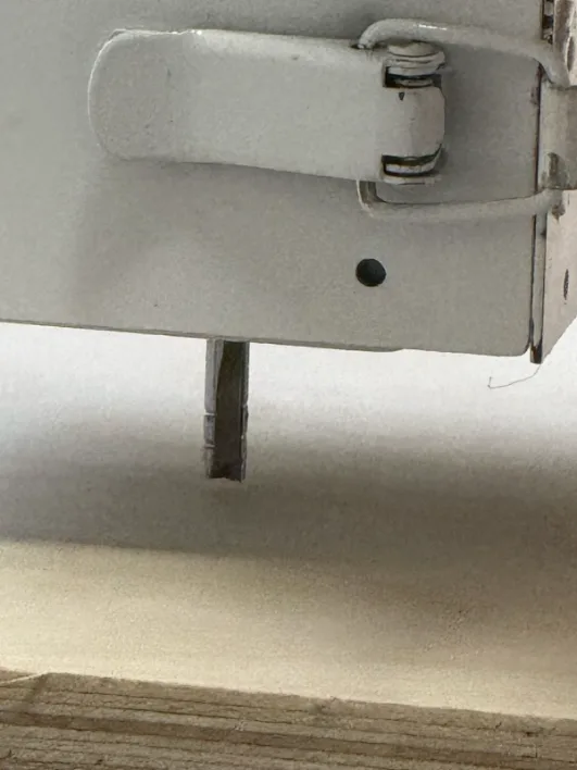 End mill installed in the CNC spindle