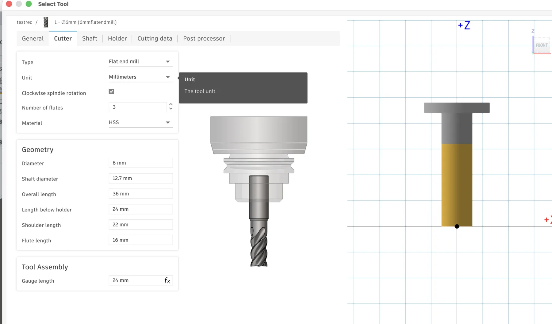 Fusion 360 tool library entry