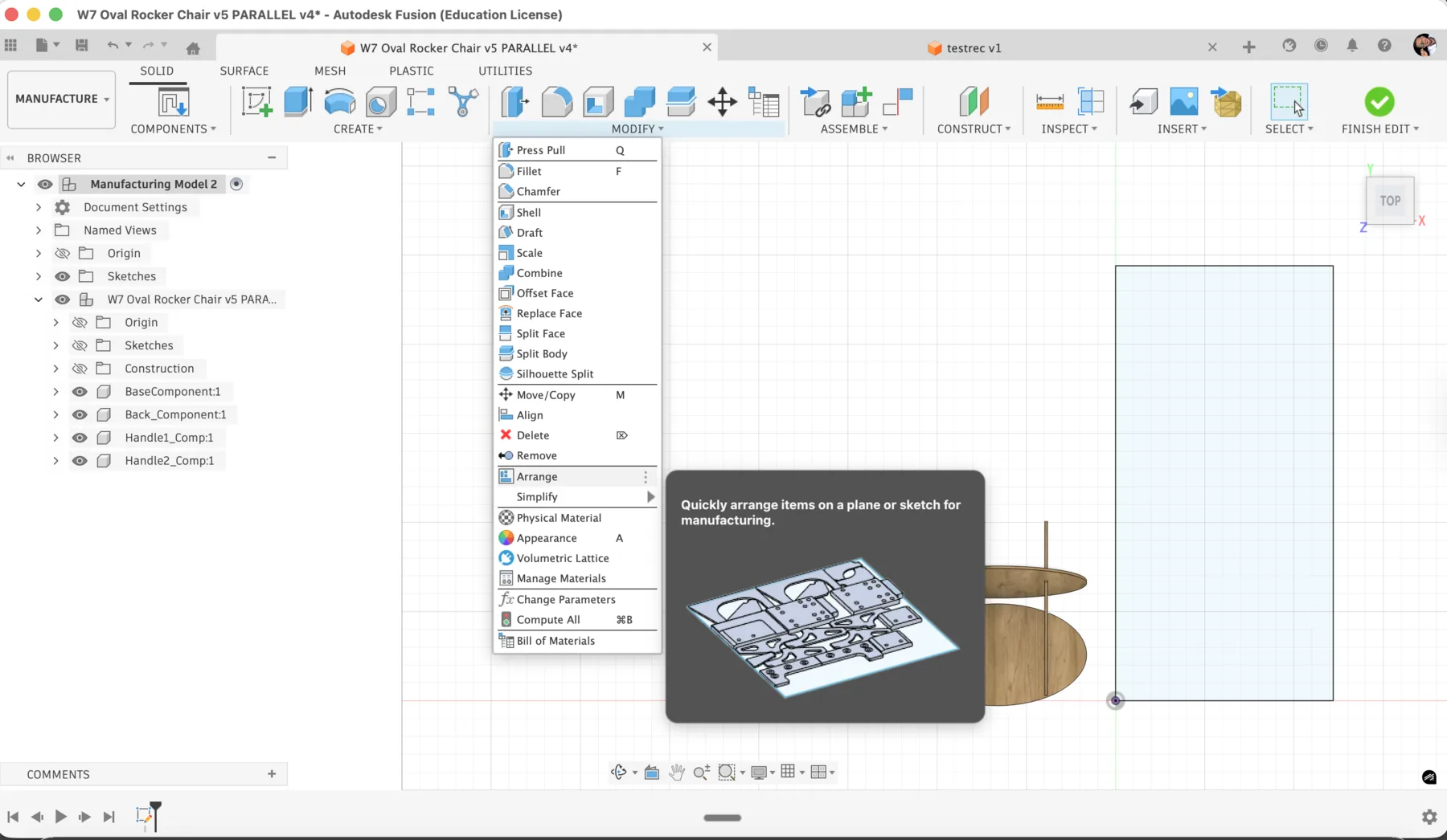 Manufacturing model creation in Fusion