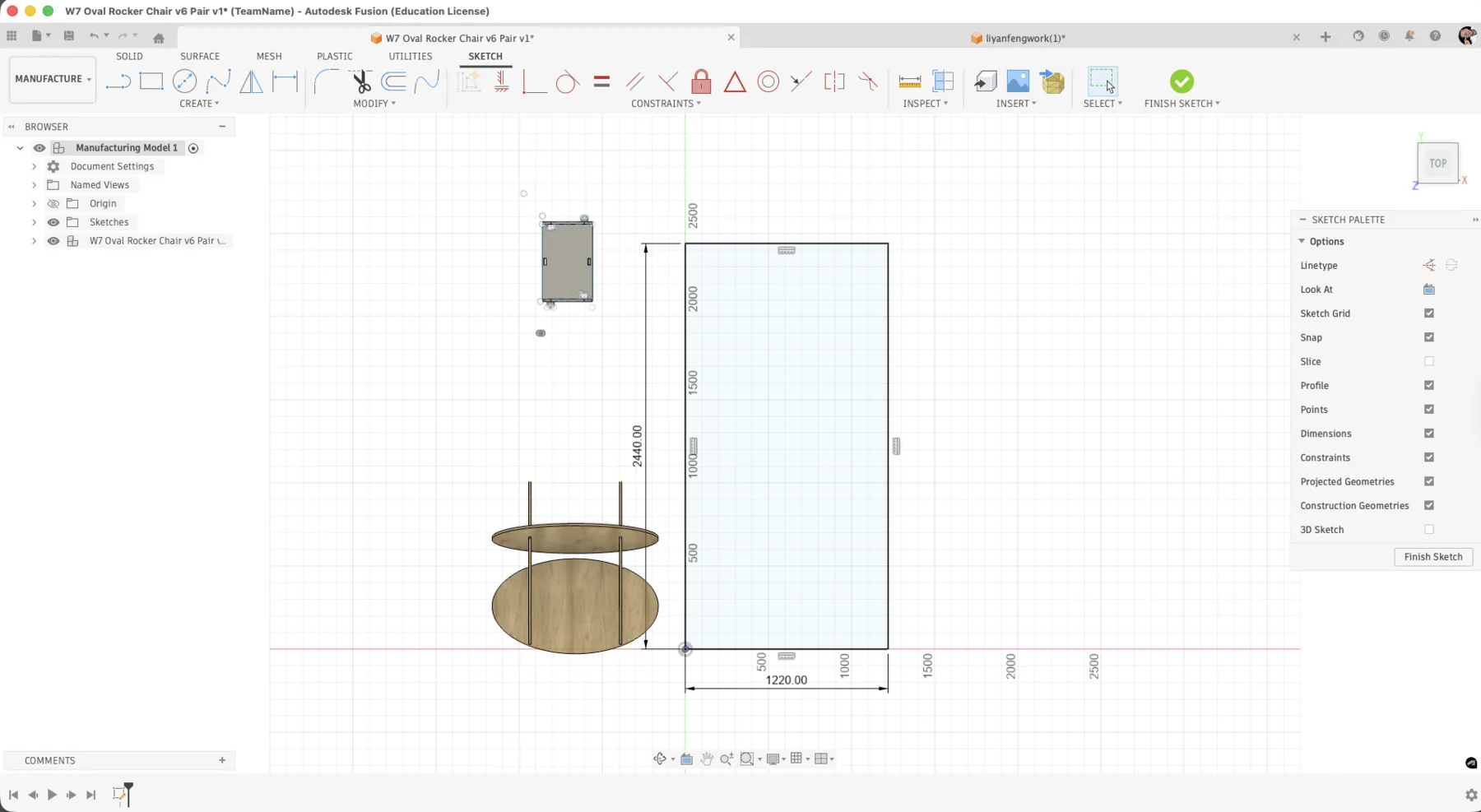 Shared sheet arrangement with two projects