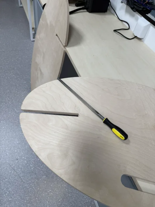 Assembly progress after correcting the slot