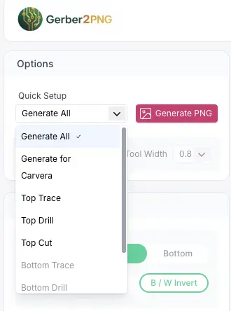 Generate all and generate PNG options
