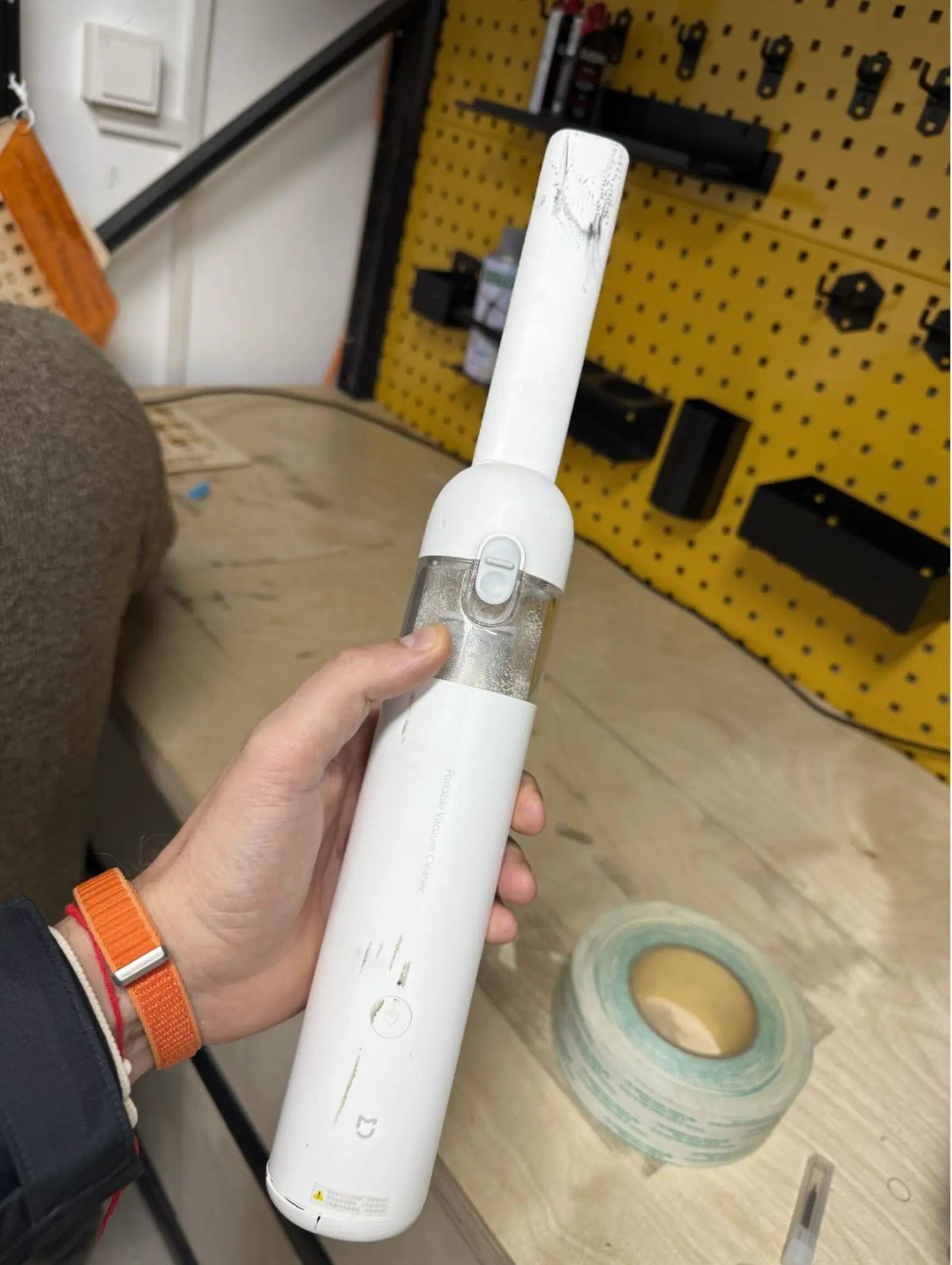 Small handheld vacuum used to clean the spindle area of any copper dust before bit installation