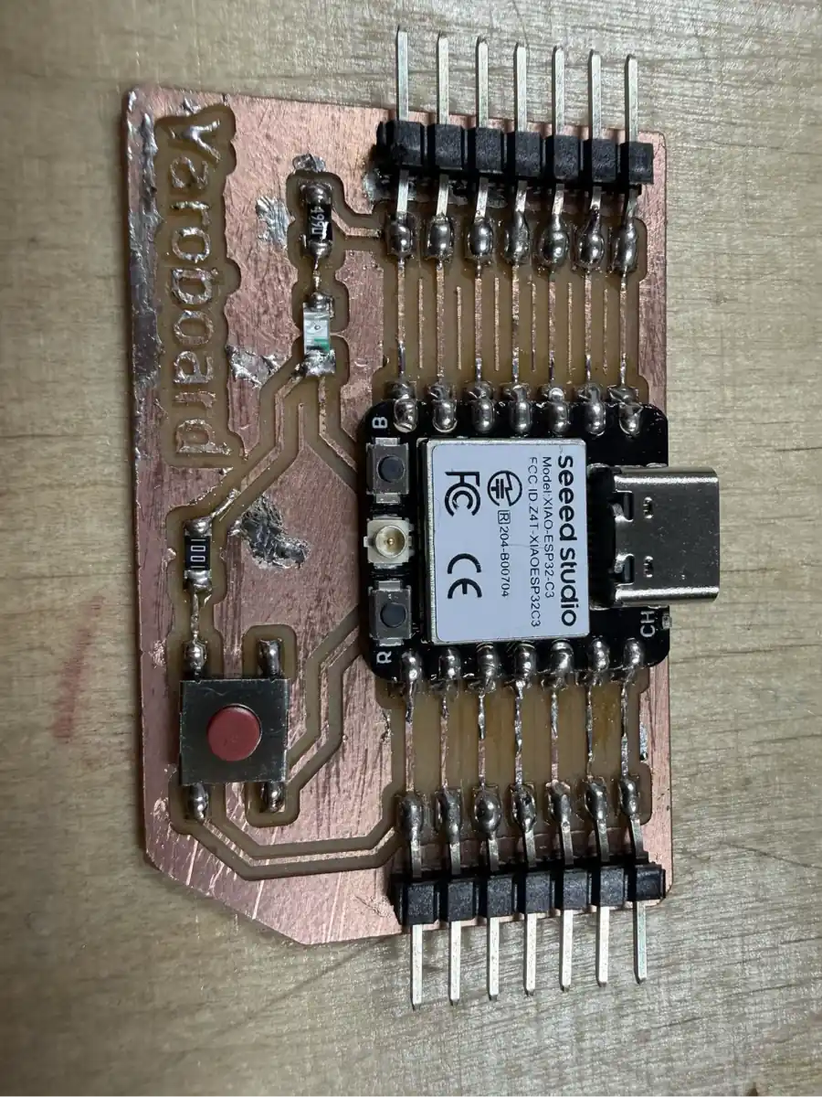 The completed Yaroboard – all components soldered, traces clean, and the board ready for programming and use