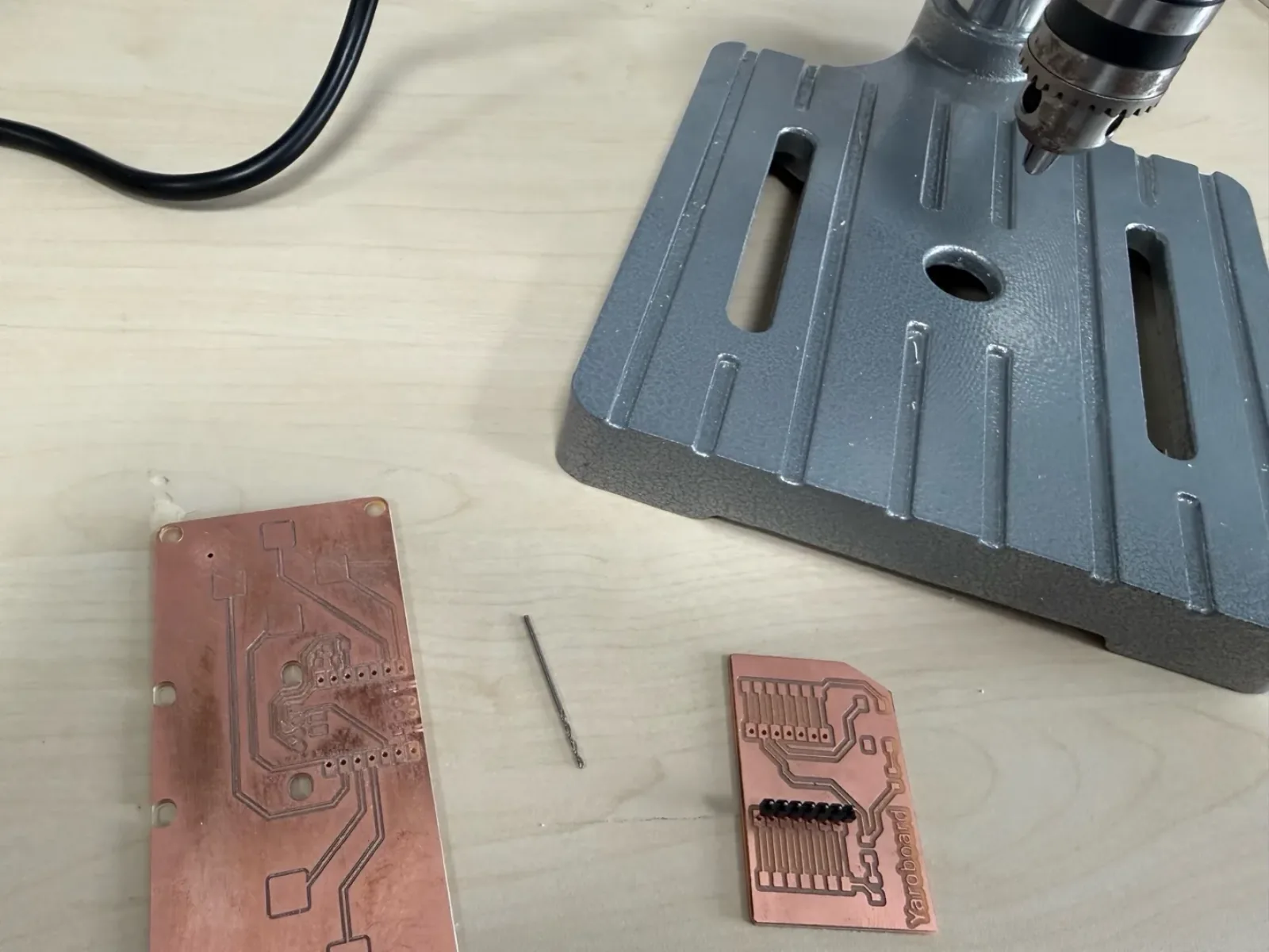 QPad PCB after outline cutting