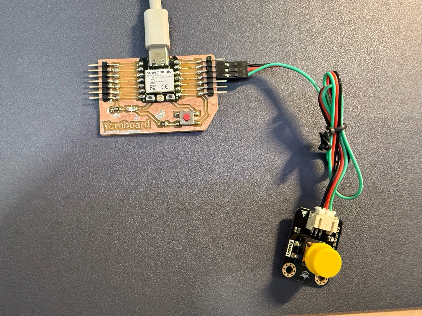 Button test setup with custom board