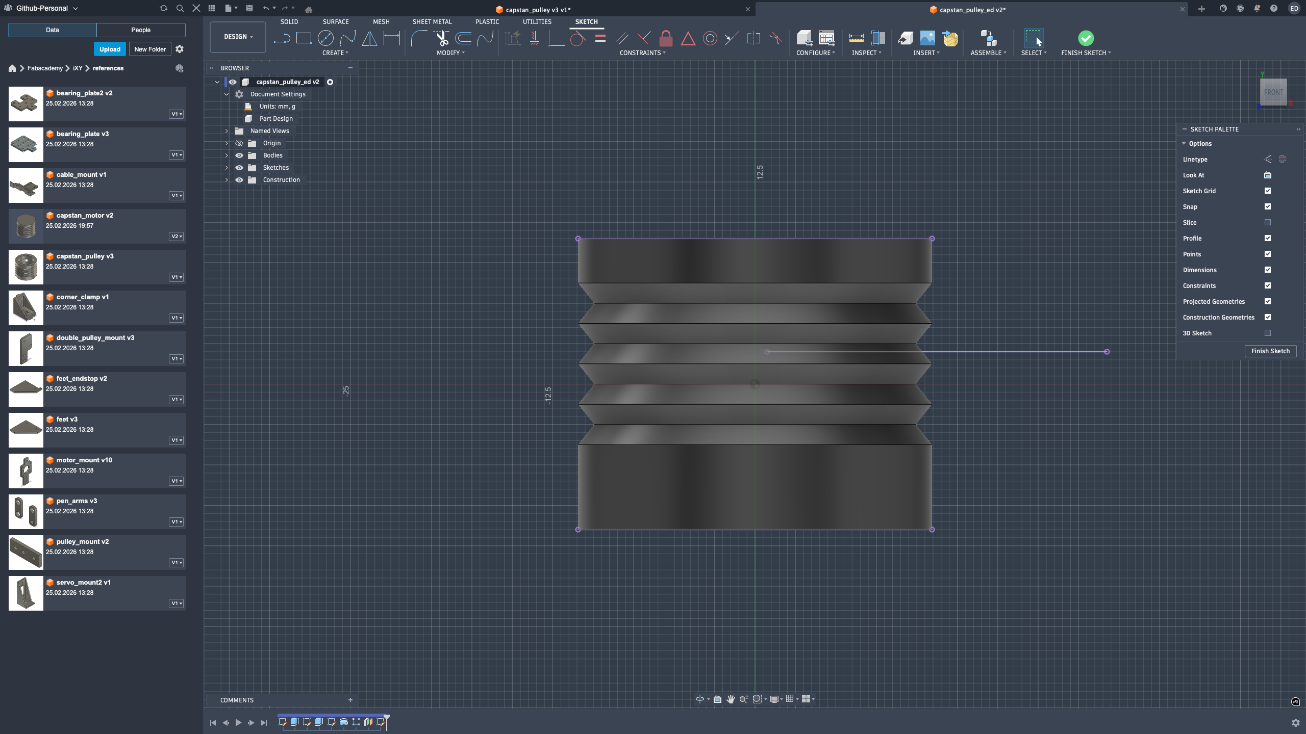 Projected side on ZY plane