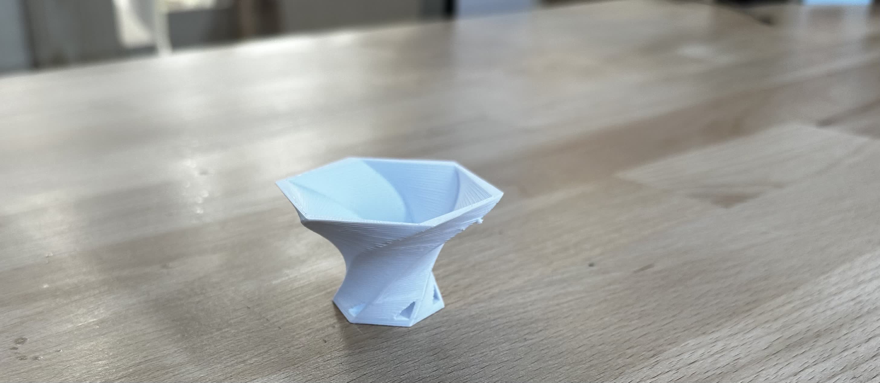 Printed decorative ribbed vase