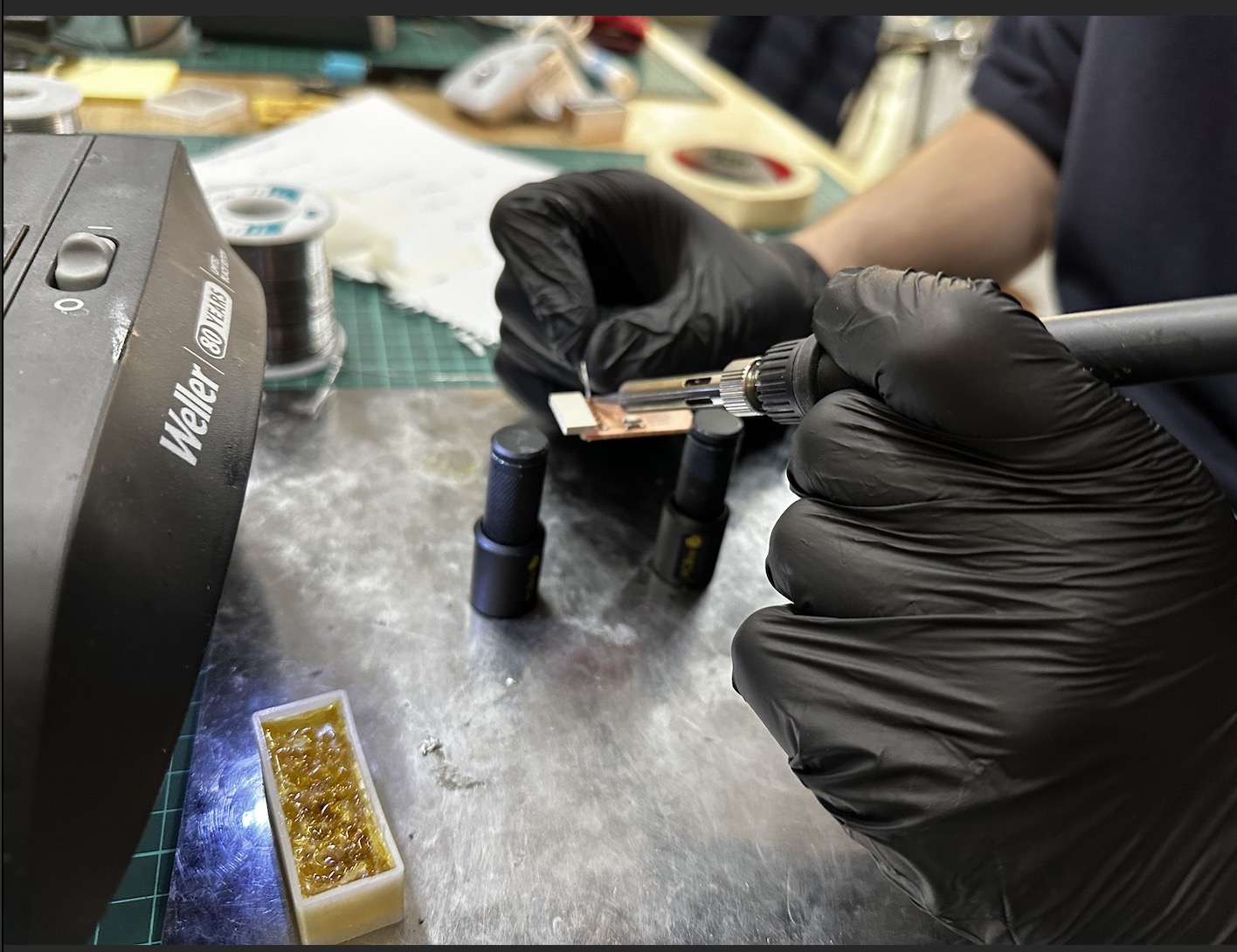 Soldering in progress