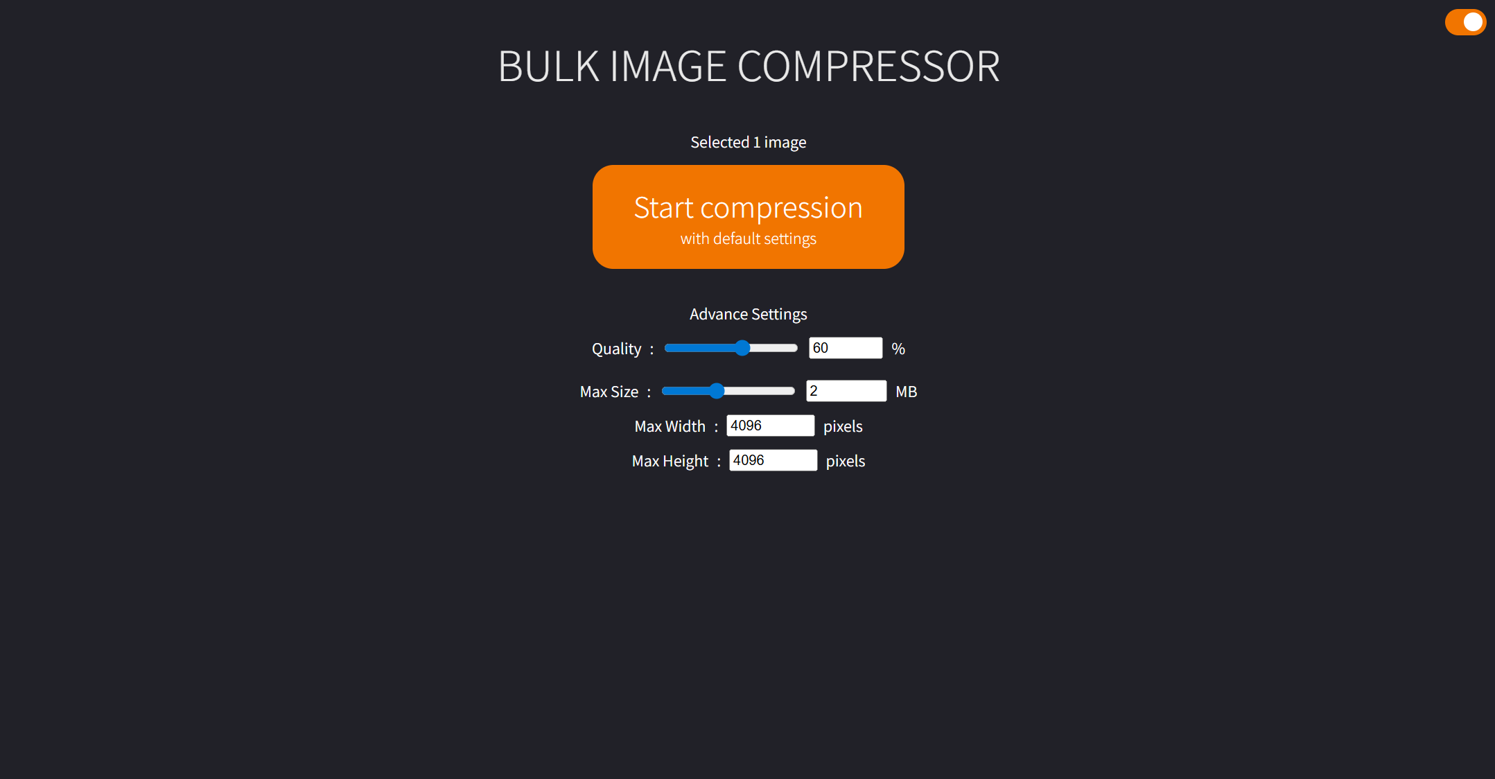 Image Compression Settings