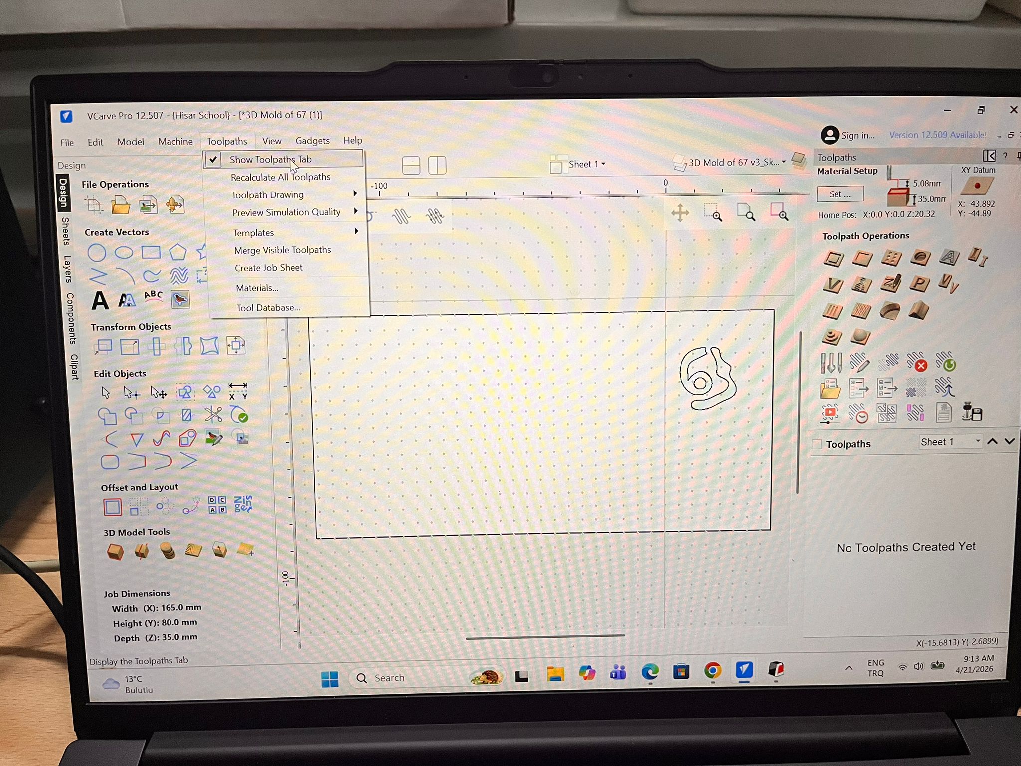 Toolpaths Tab