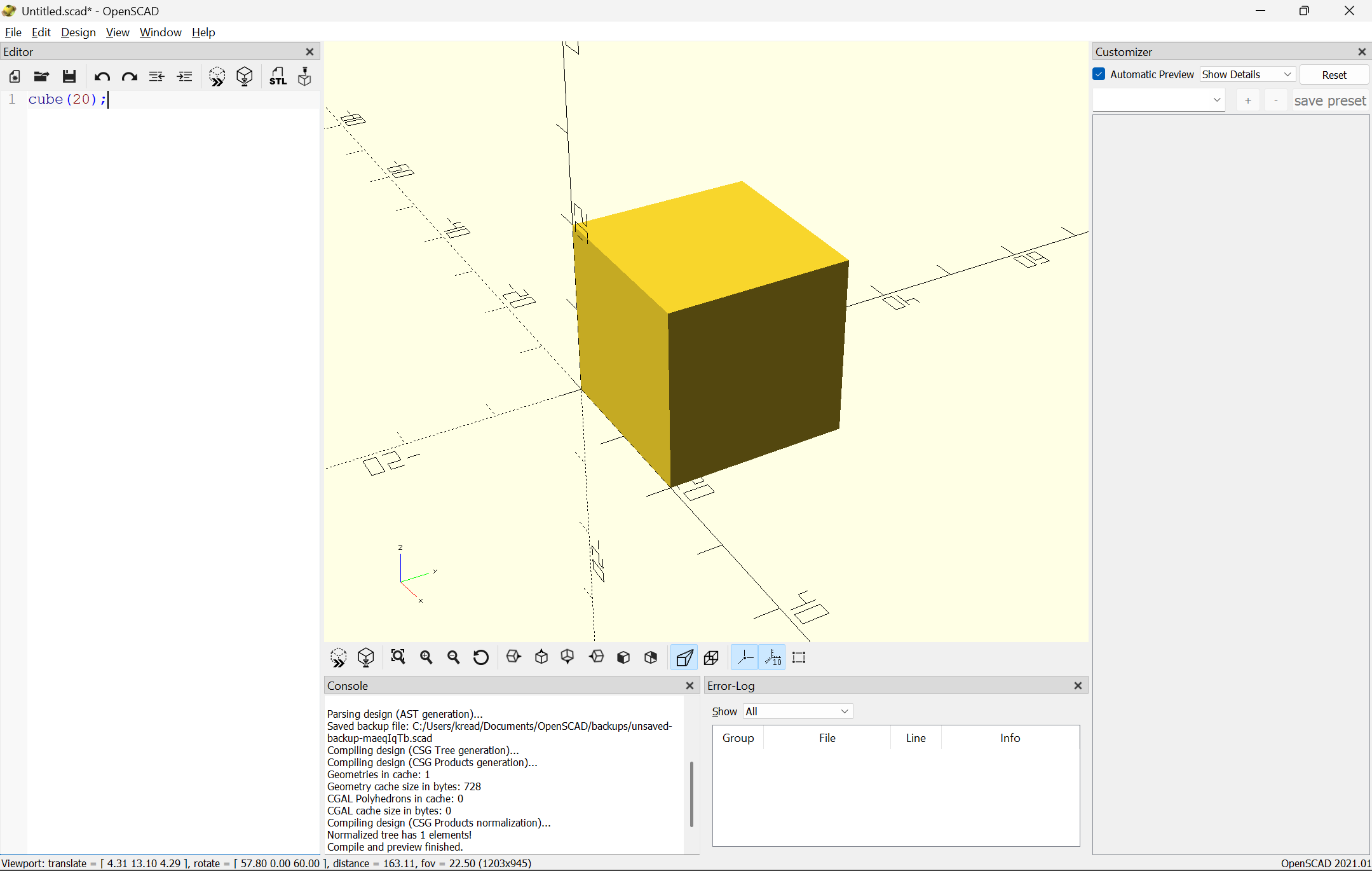 OpenSCAD Verification of the Workflow