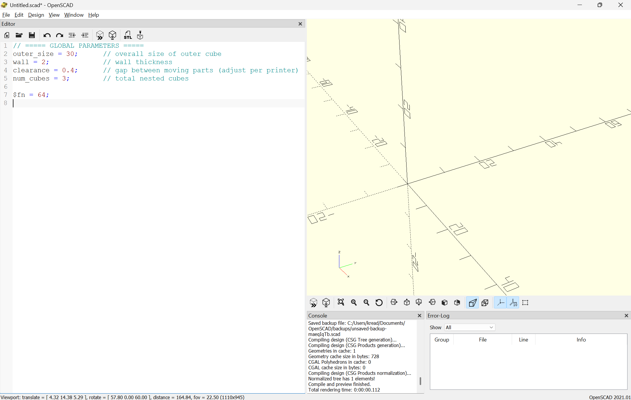 OpenSCAD Global Parameters