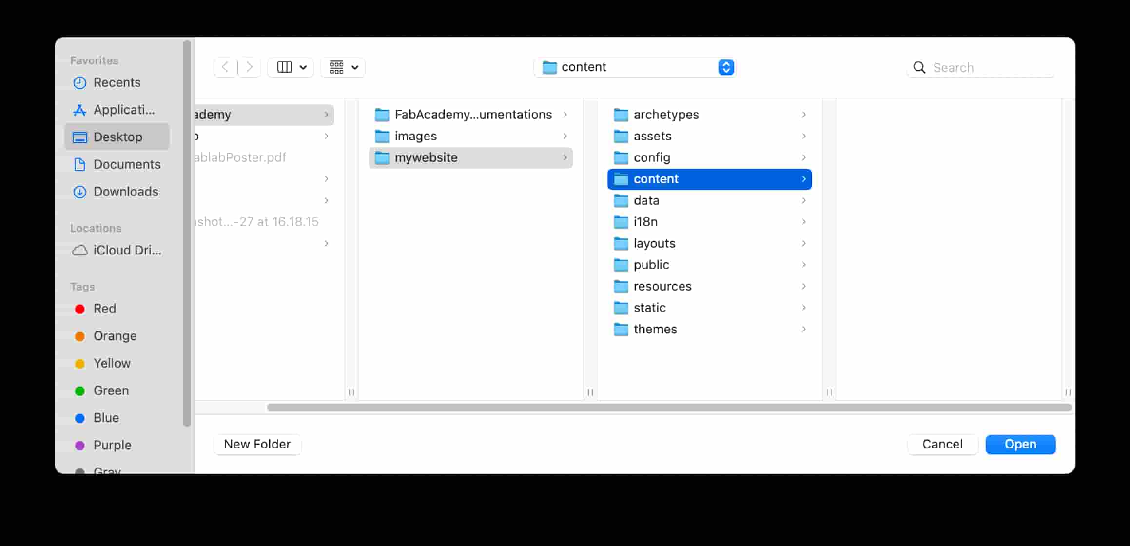 Opening the Content Directory as Vault