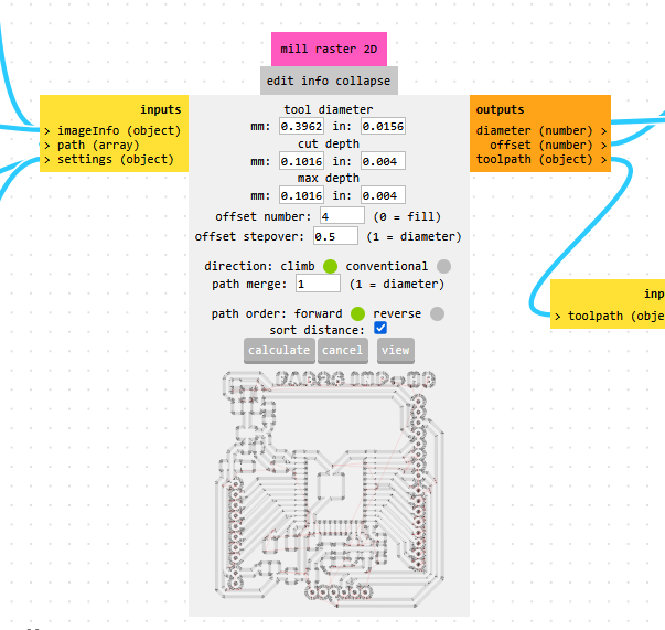 Mill raster 2D - Calculate step 1