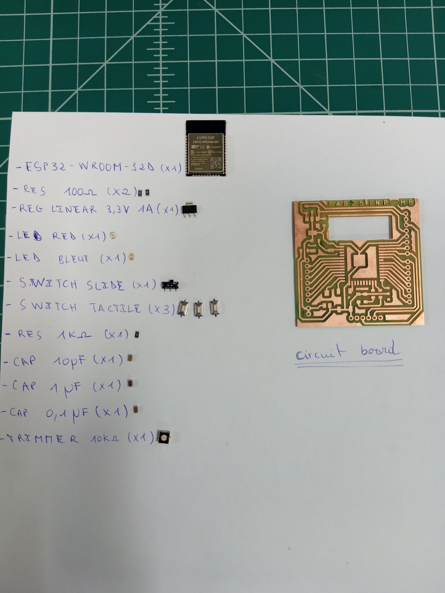 Components laid out