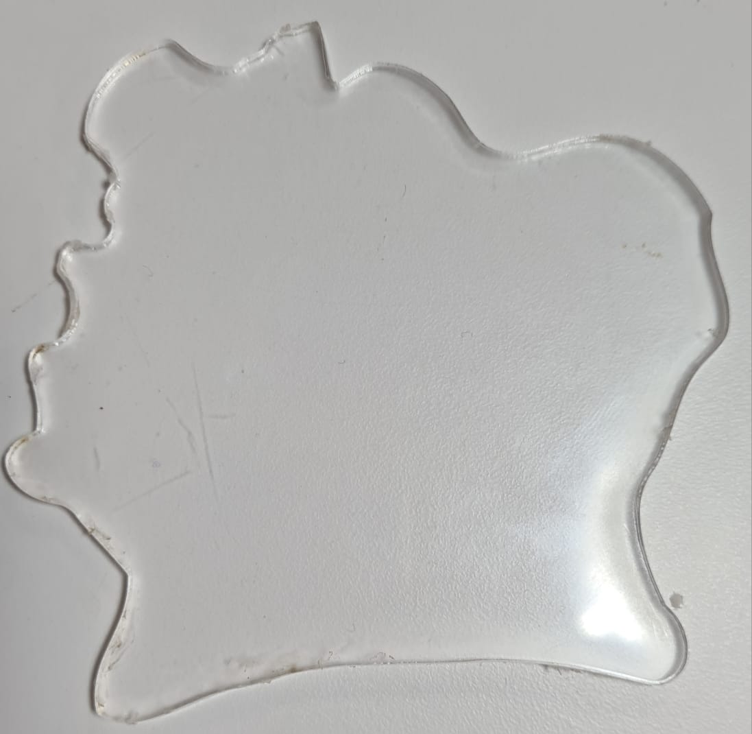 Laser cutting setup with the acrylic sheet