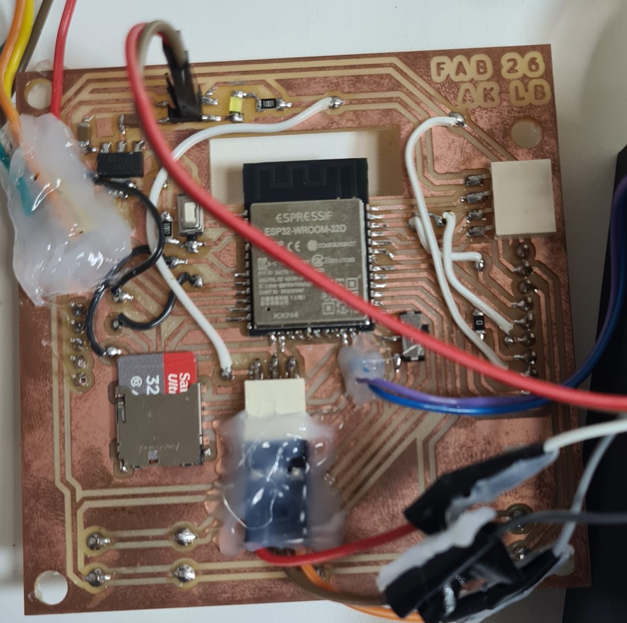Milled PCB before soldering