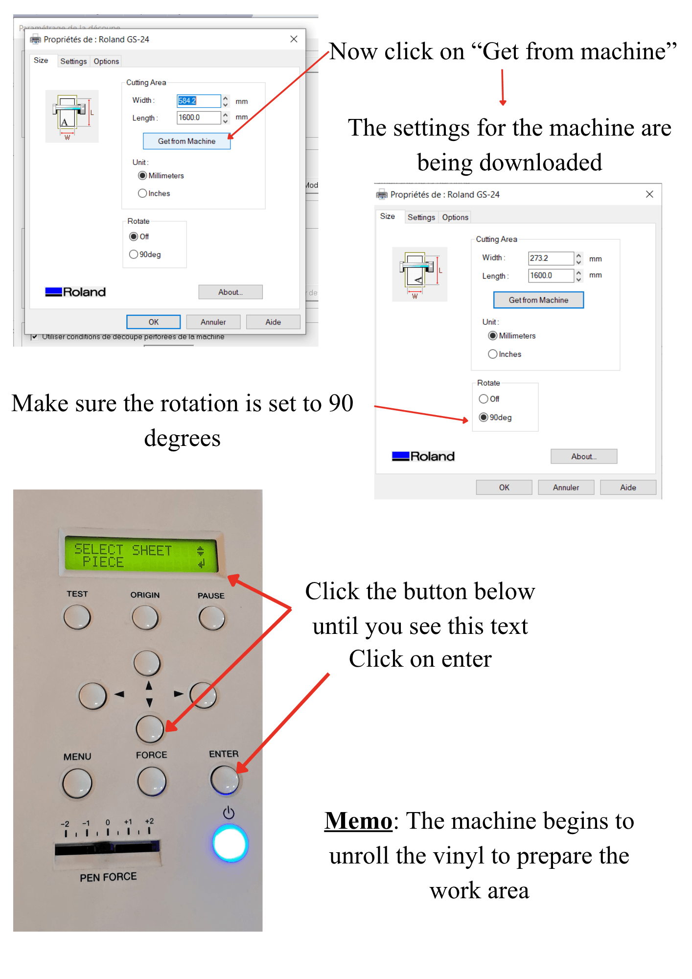 Import machine setting