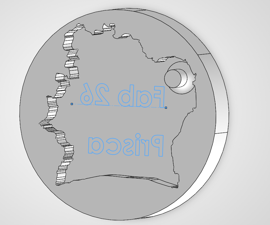 Final engraved crystal  front view