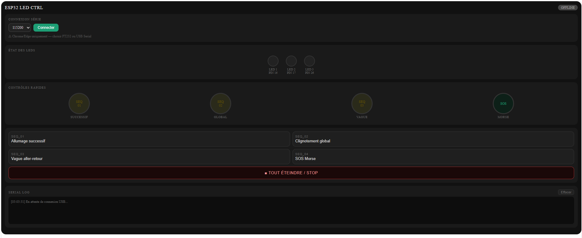 Web interface screenshot