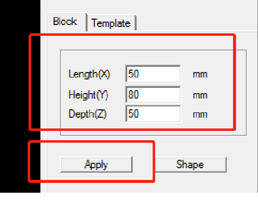Crystal size settings