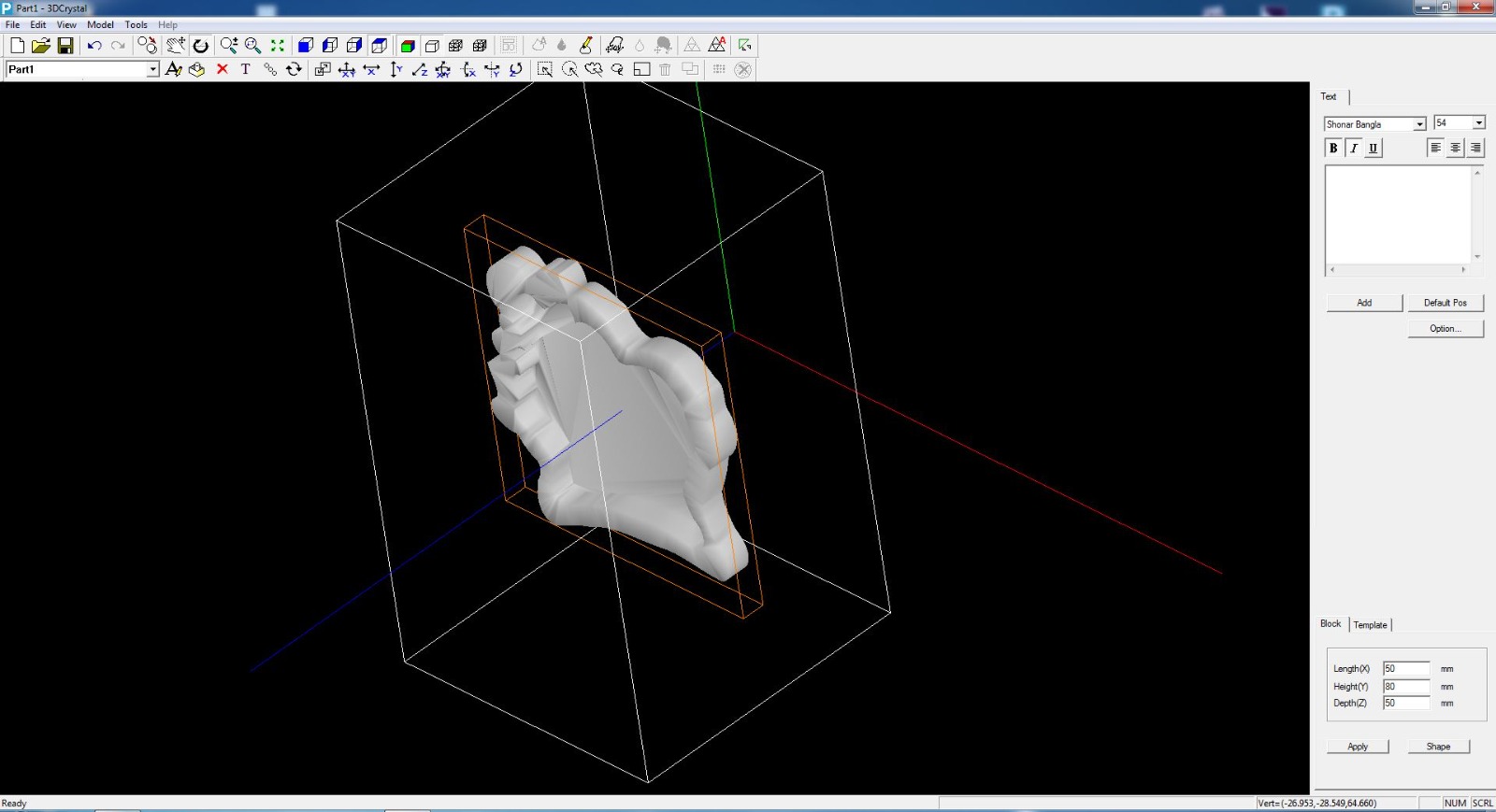 3D model inside crystal 3D Crystal software