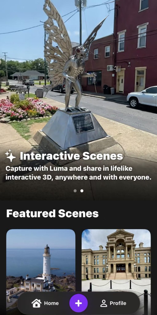 Luma app home screen showing Interactive Scenes