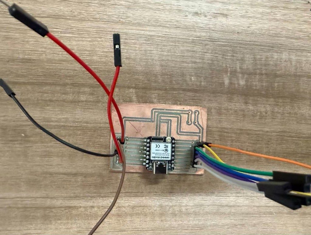 Interface wires soldered to header pads