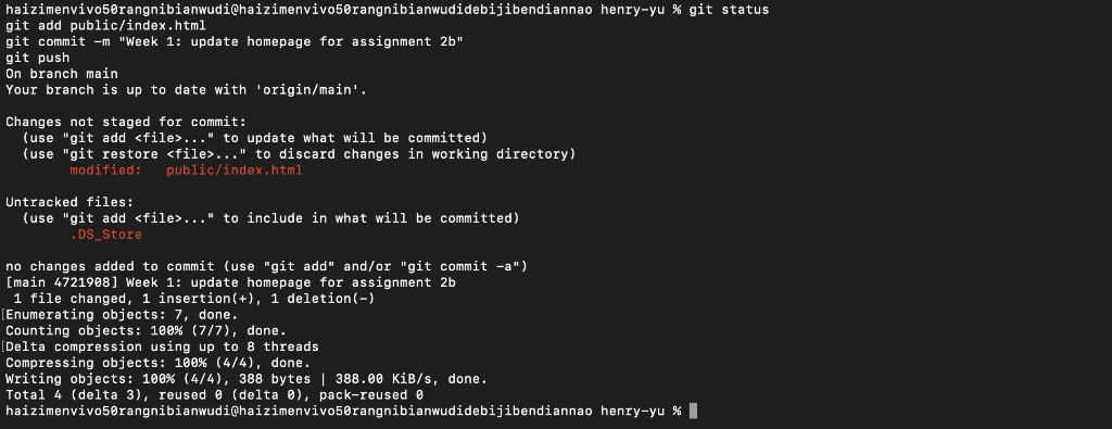 Git add, commit and push in terminal
