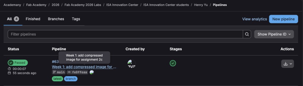 GitLab pipeline passed after image update