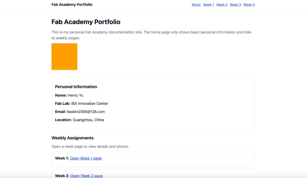 Live website showing uploaded image
