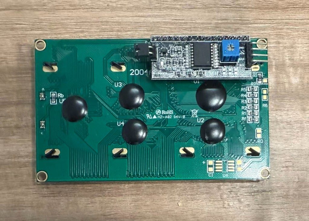 LCD1602 rear with PCF8574 I2C backpack