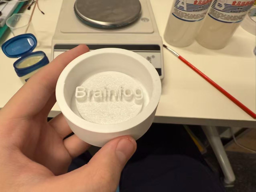 Applying Vaseline release agent to the printed master
