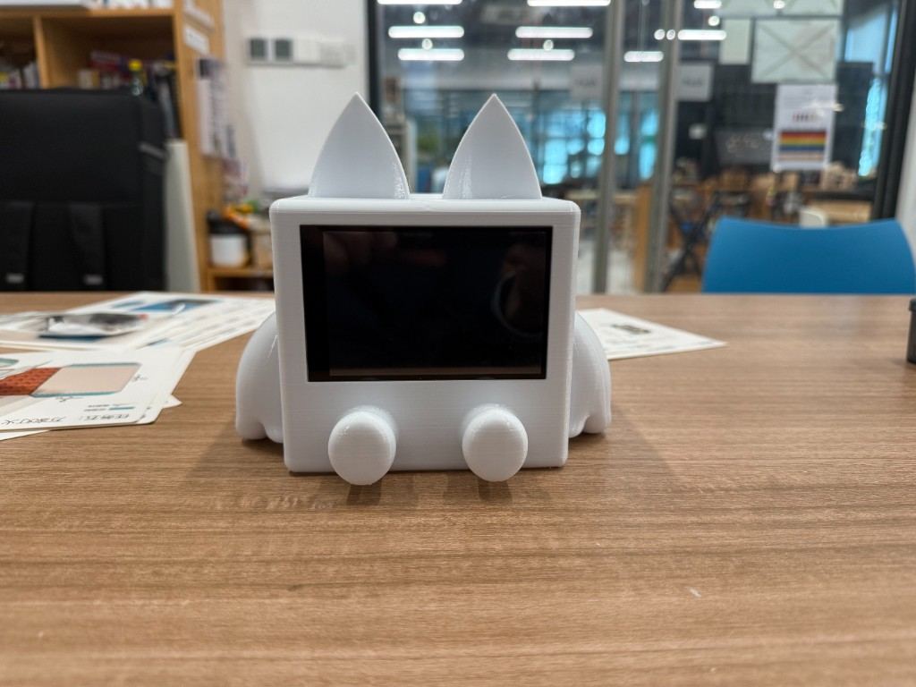 Version 2 printed enclosure with display module inserted from the front