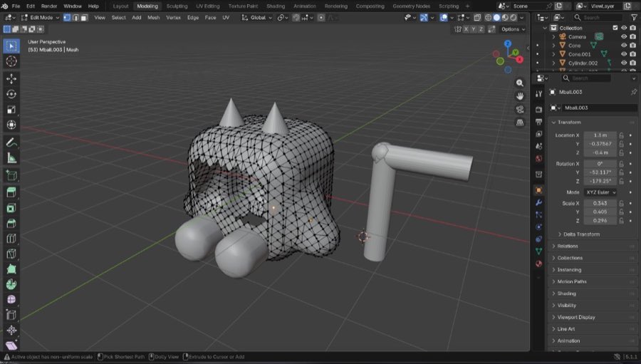 Mid-stage model without final thickness