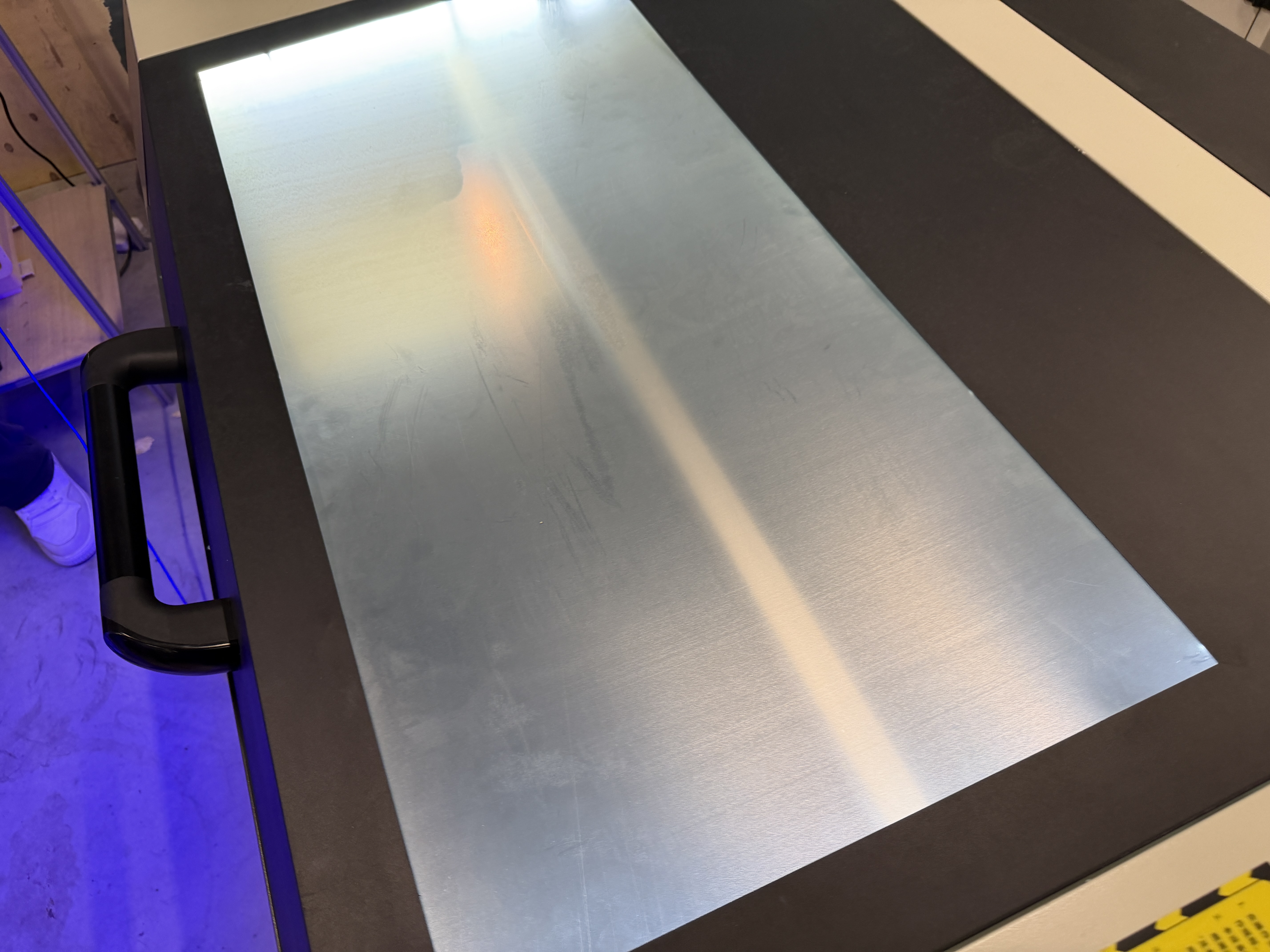 Laser cutting job in progress