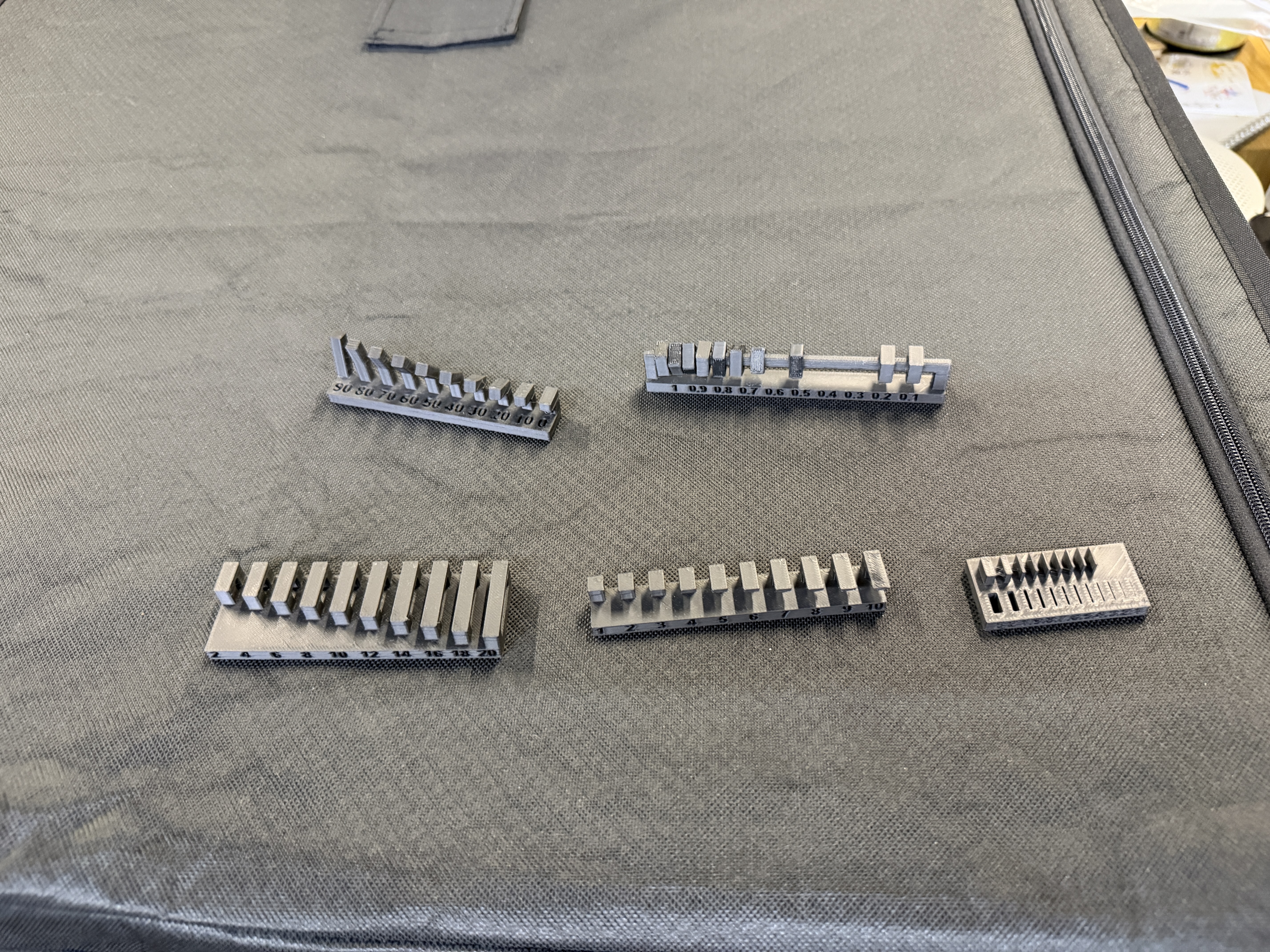 3D-printed part testing maximum overhang angle