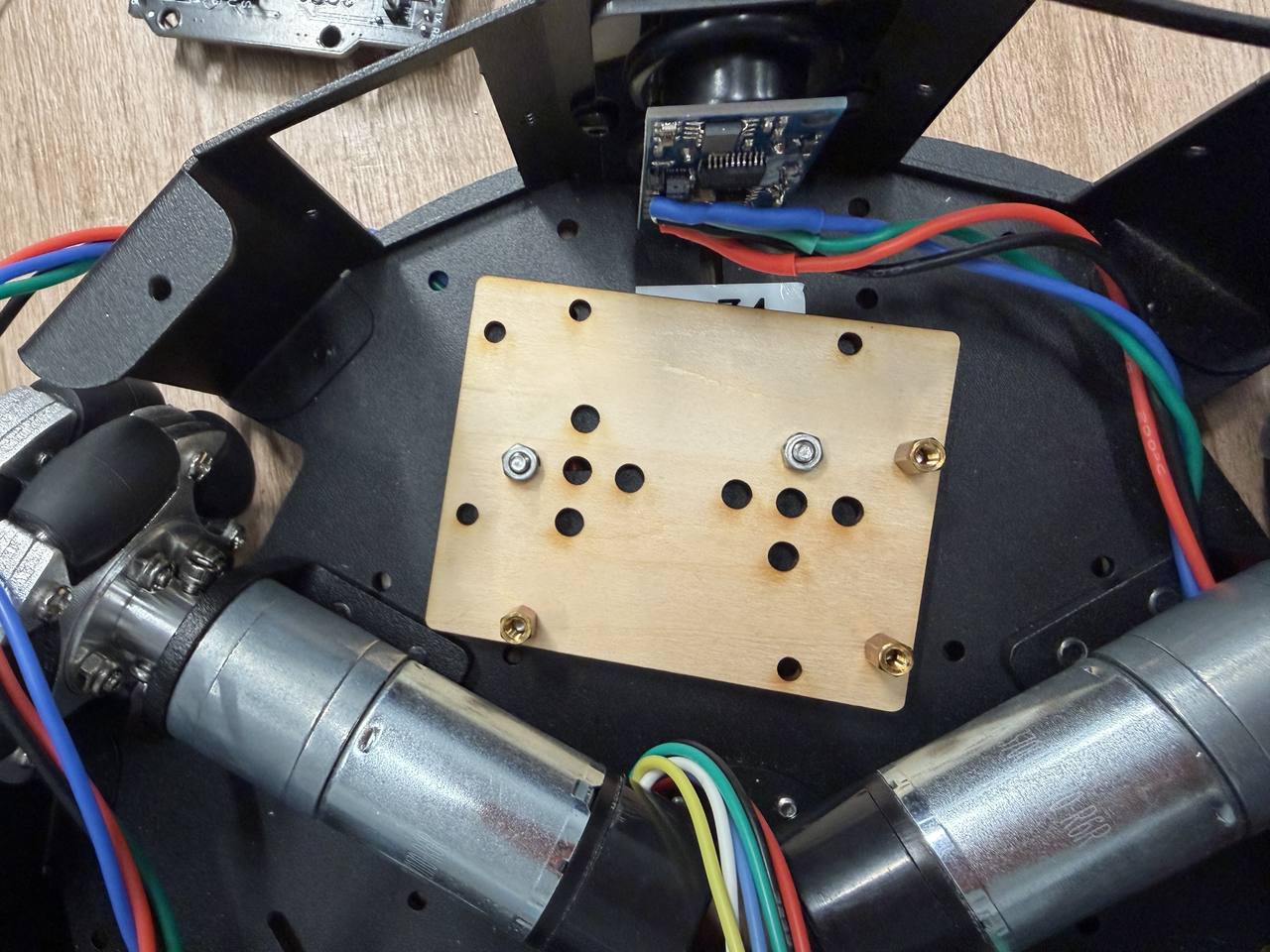 Base plate installed with screws tightened