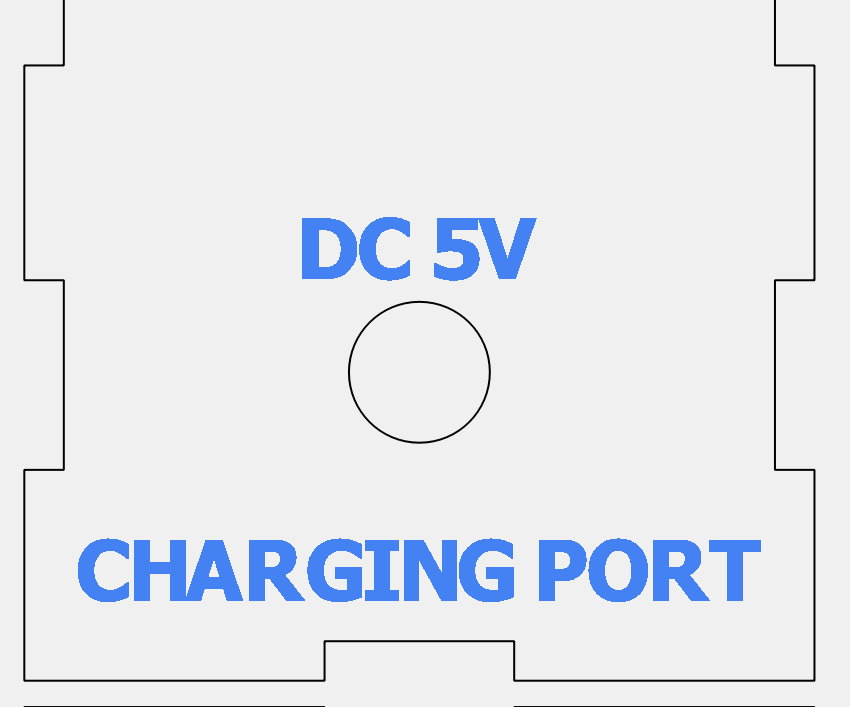 Side panel DC charging port cutout design
