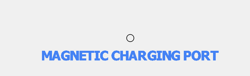 Magnetic charging port CAD design on the dock face