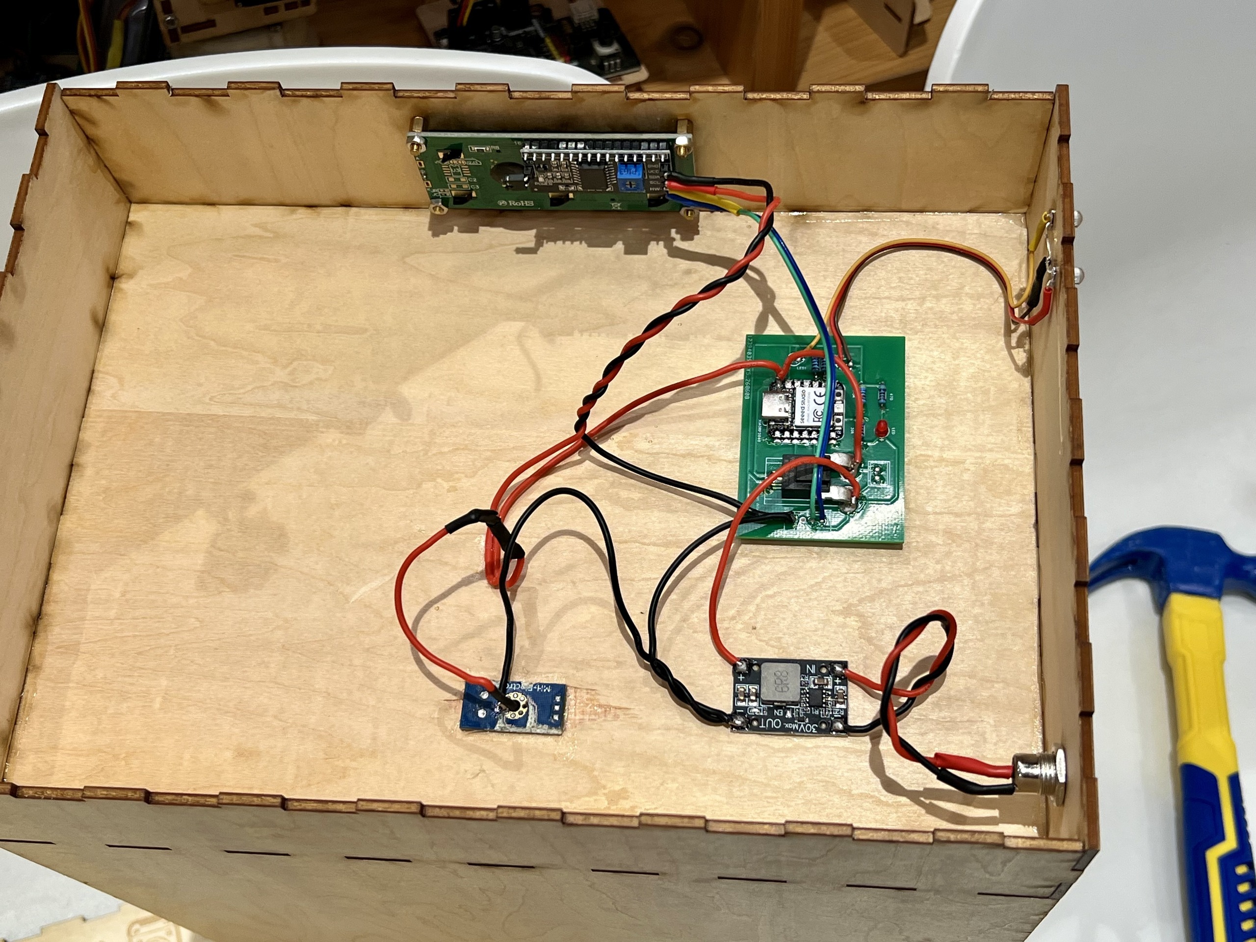 Annotated internal wiring diagram for the charging dock enclosure