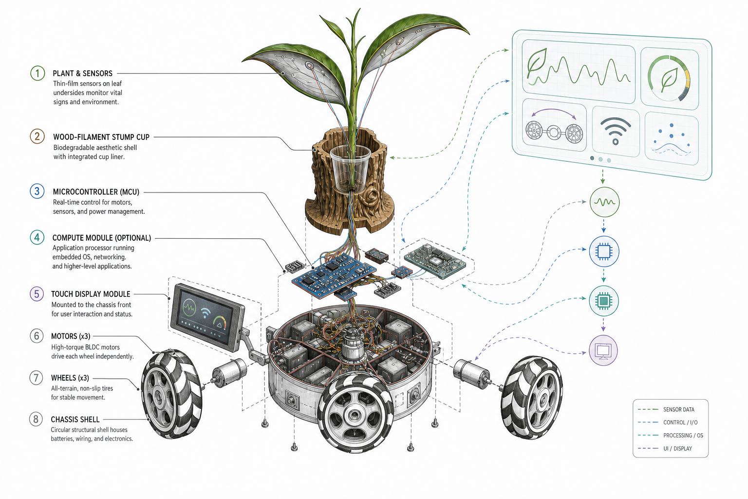 AI analytical render of Forest Fairy showing structural breakdown and layered assembly