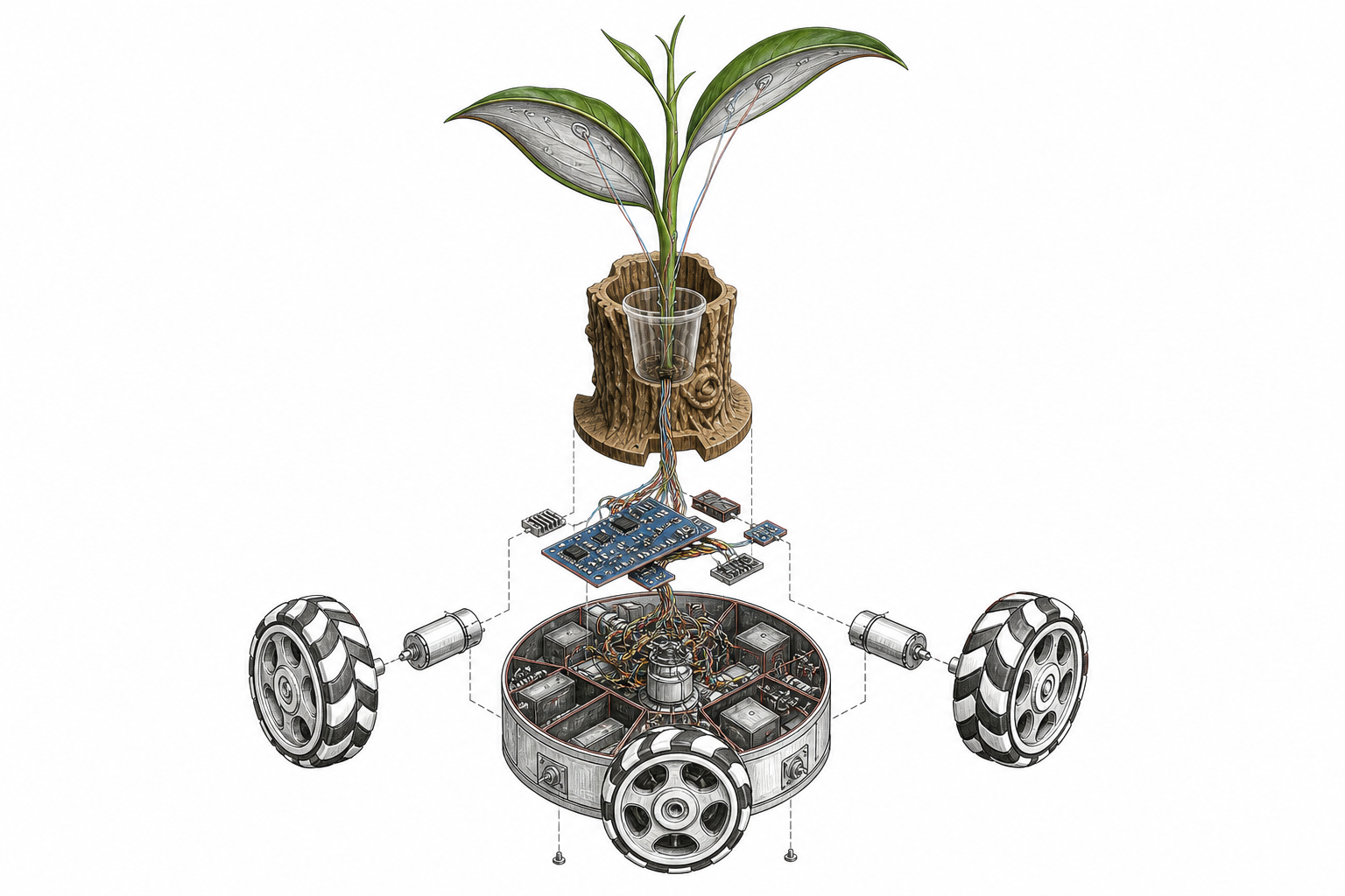 AI-rendered hero view of Forest Fairy mobile plant companion
