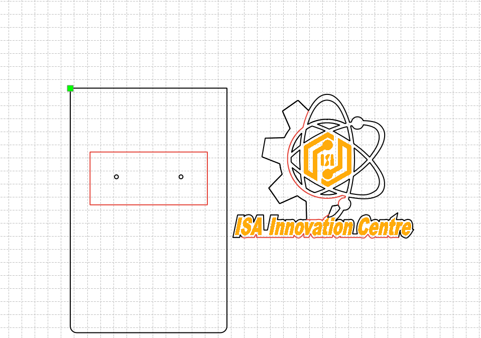 LaserMaker screenshot: dimensions and decoration plan for violin bracket