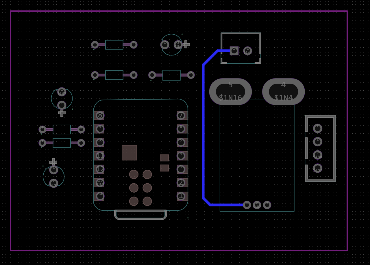 Bottom copper layer export of the charging dock PCB